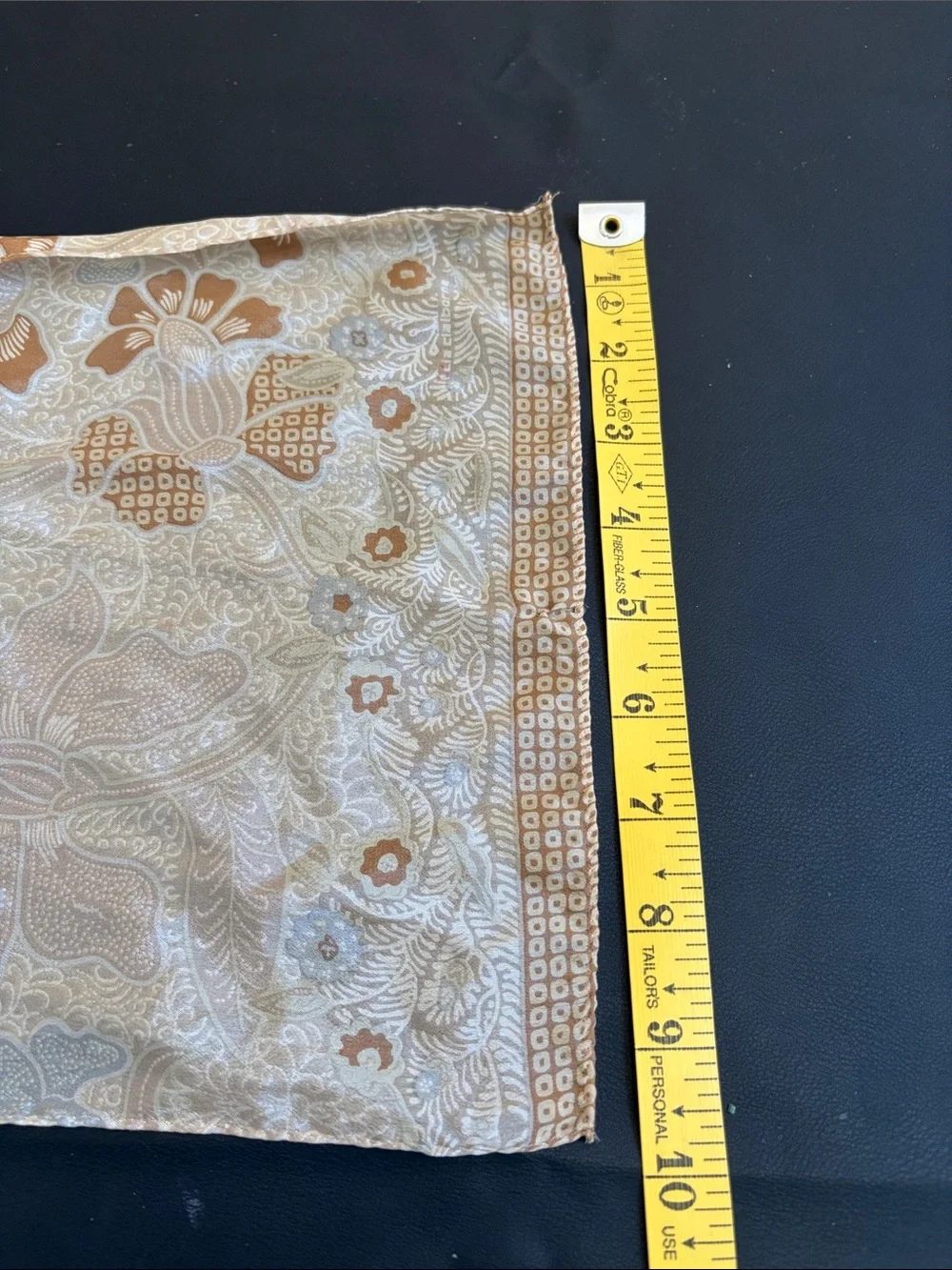 Liz Claiborne 100% Silk Floral Paisley Scarf Beige Brown Oblong Lightweight